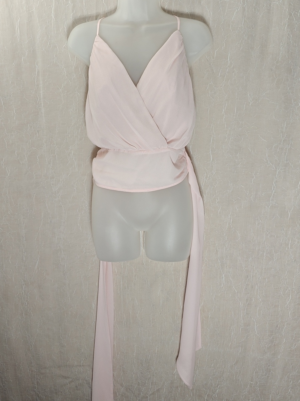 Lovers + Friends Pale Pink Wrap Cami with Tie-Waist